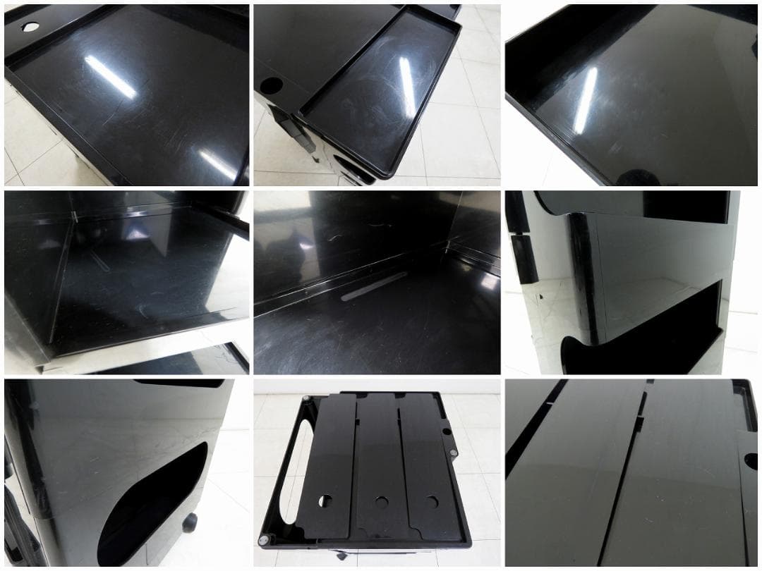 B-LINE ボビーワゴン 3段3トレイ ジョエコロンボ ブラック ヴィンテージ