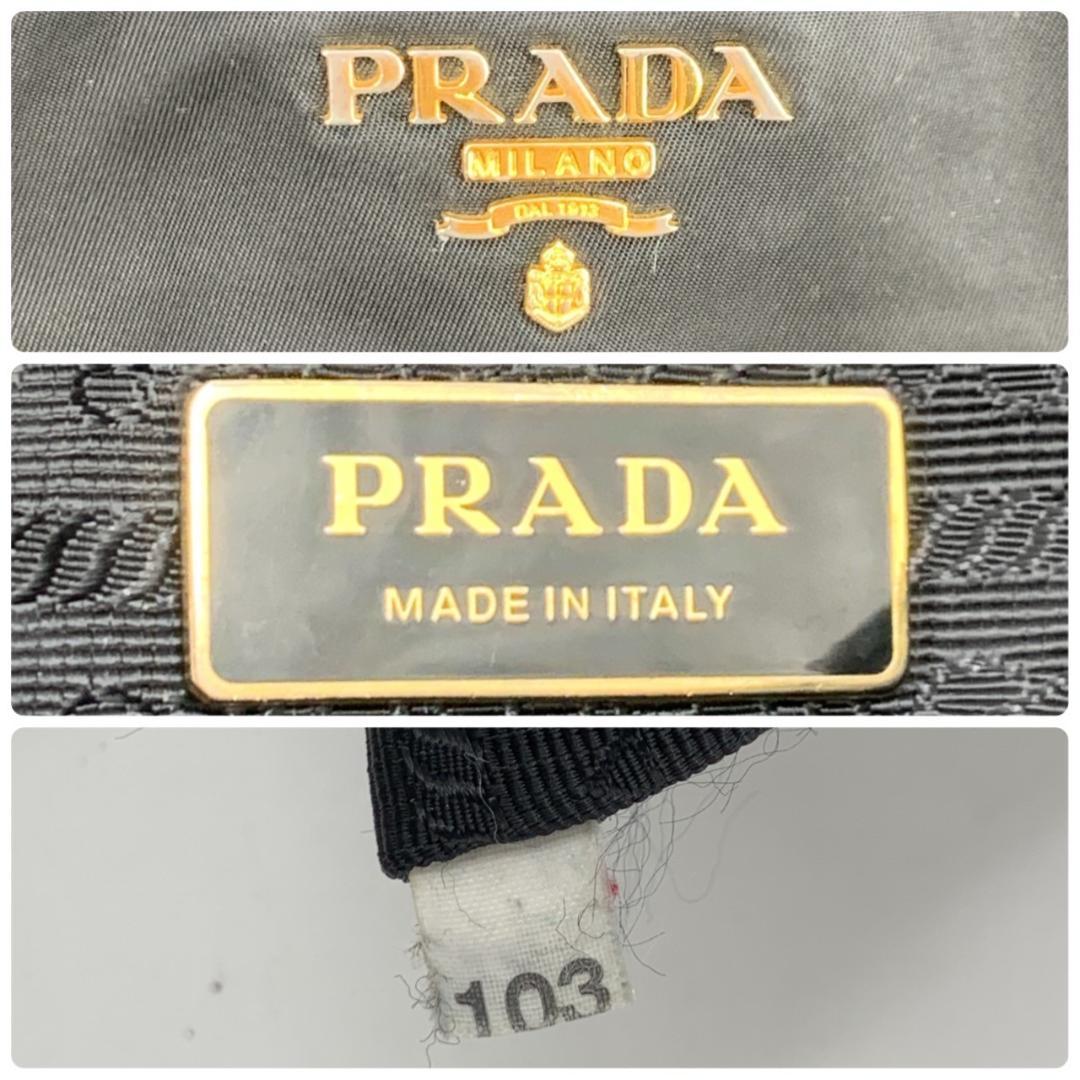 プラダ リボン フィオッコ トートバッグ ショルダーバッグ ゴールドロゴ