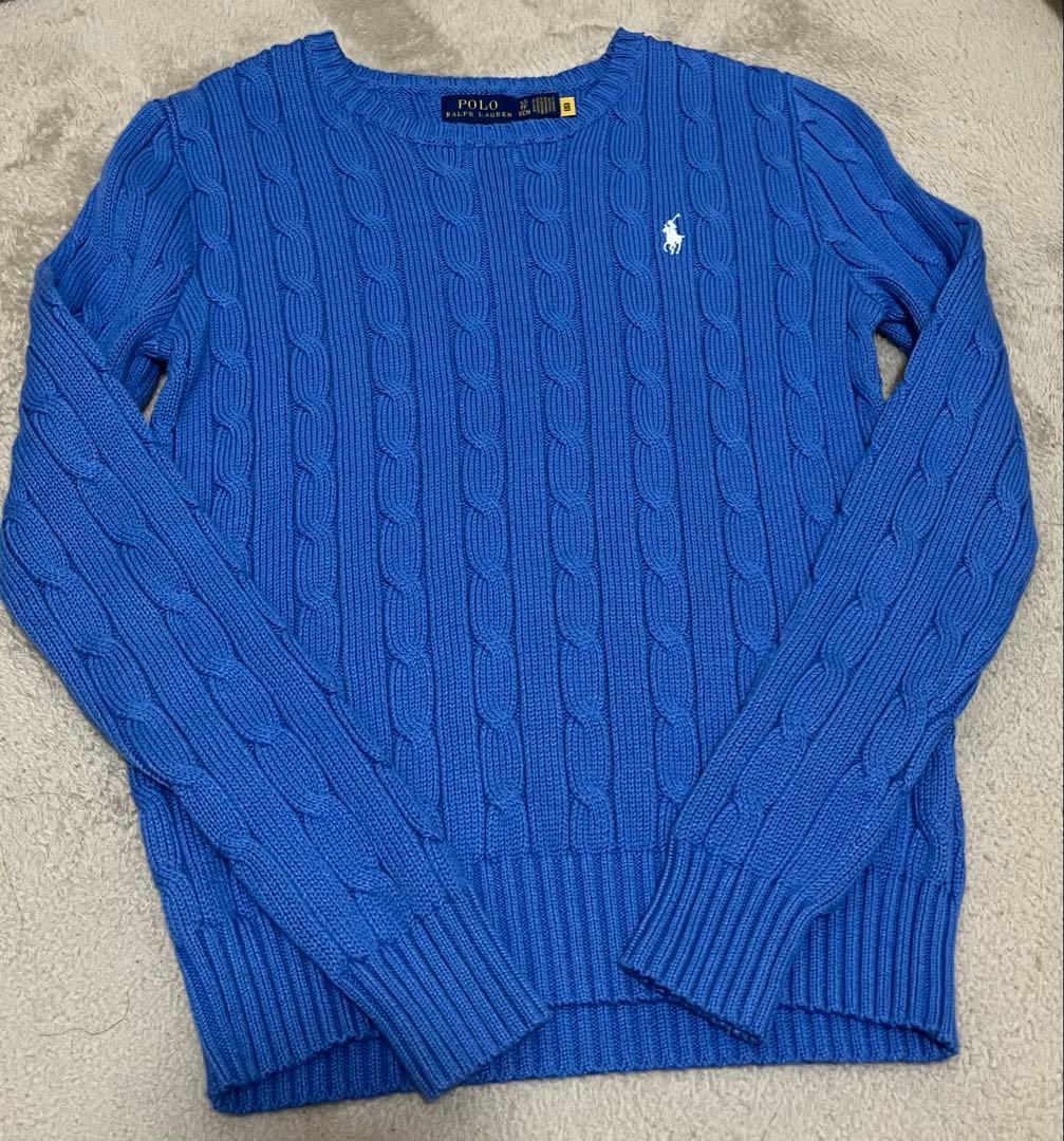 【1/18(日)まで値下げ】ポロラルフローレン　ニットセーター　ブルー　XS