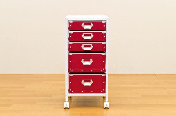 9. Popan　収納チェスト　5段　BK/BR/RD/WH