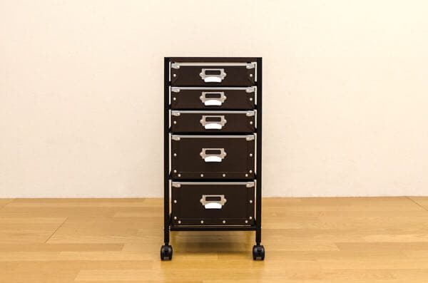 9. Popan　収納チェスト　5段　BK/BR/RD/WH