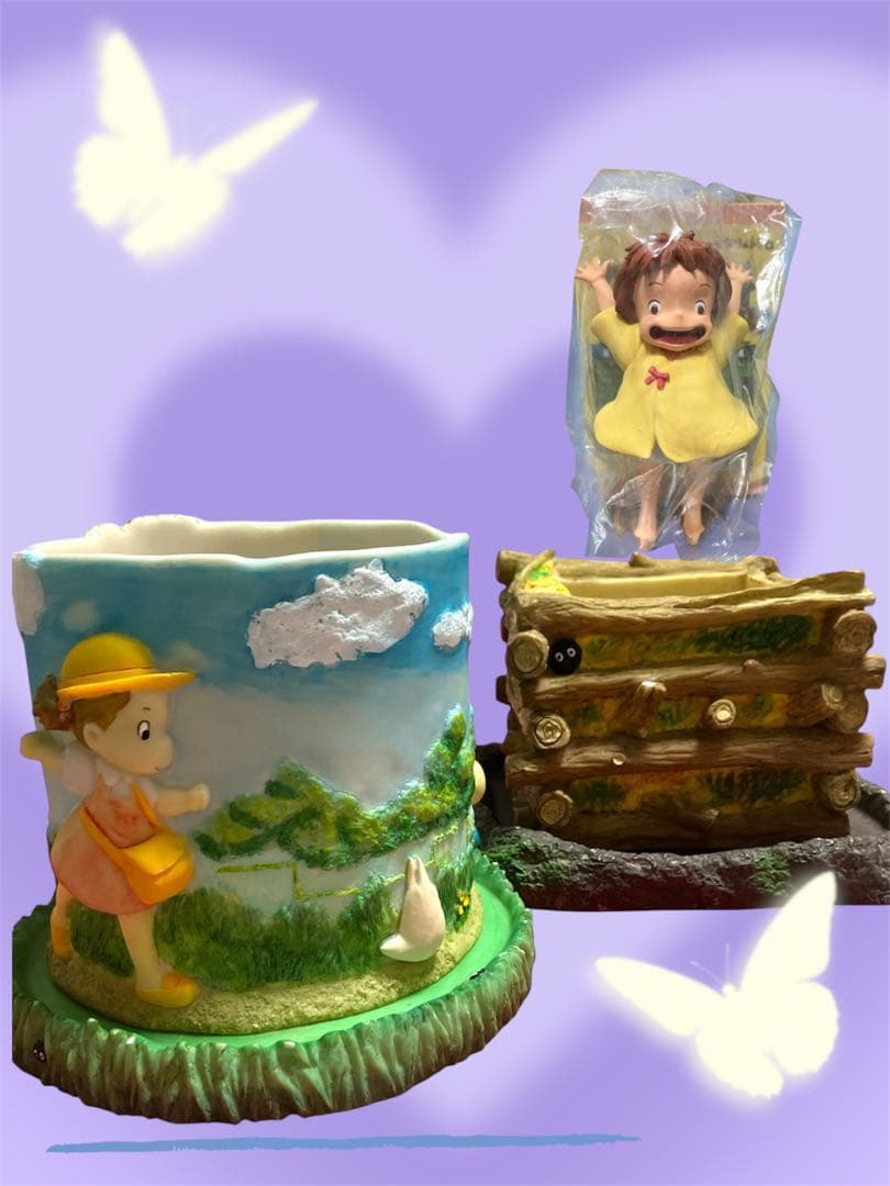 となりのトトロ まっくろくろすけ プランター 鉢 受け皿付き 陶器 オマケ付き