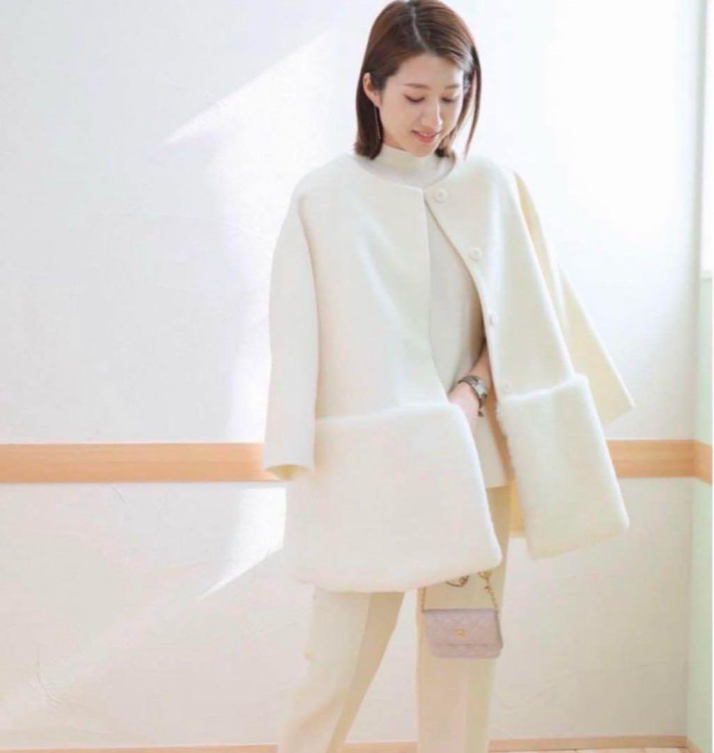 【完売品】エムドット　em. 　エコファーコート　ホワイト