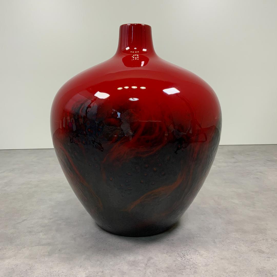 70’s ヴィンテージ ロイヤルドルトン Flambe Veined 花器 花瓶