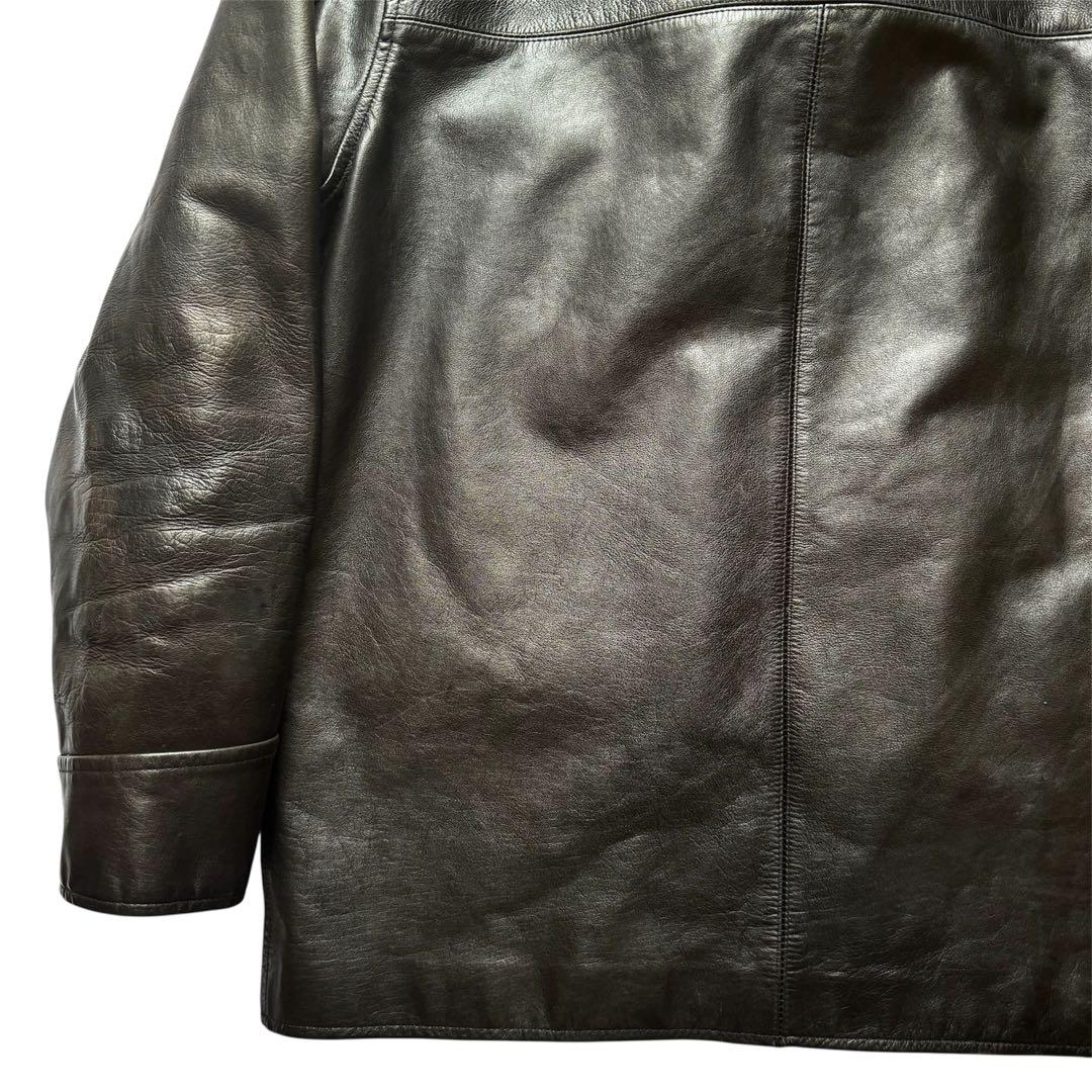 希少 ラルフローレン レザーカーコート M ブラック 90s スイングトップ