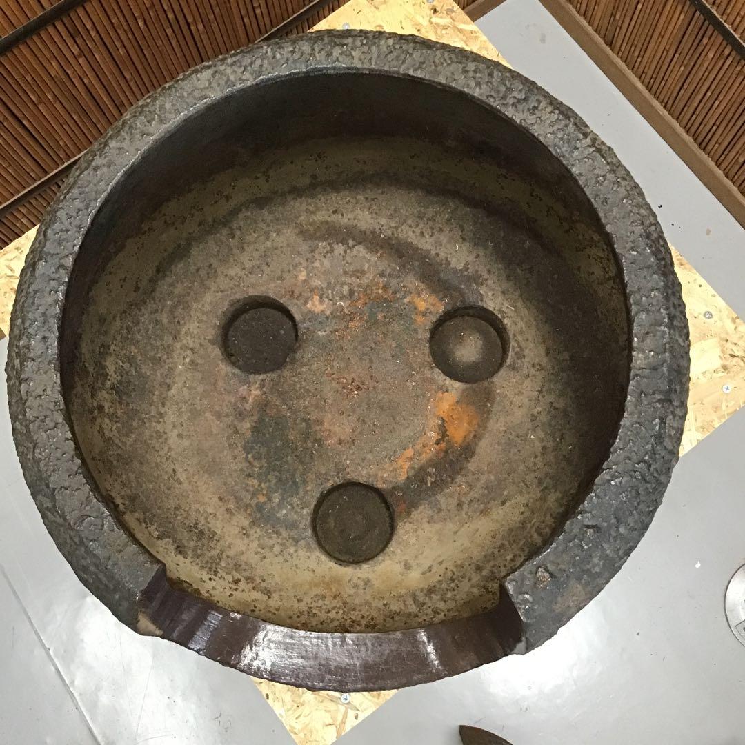 茶道具　炉➕釜➕釜リング➕灰 IT236KM