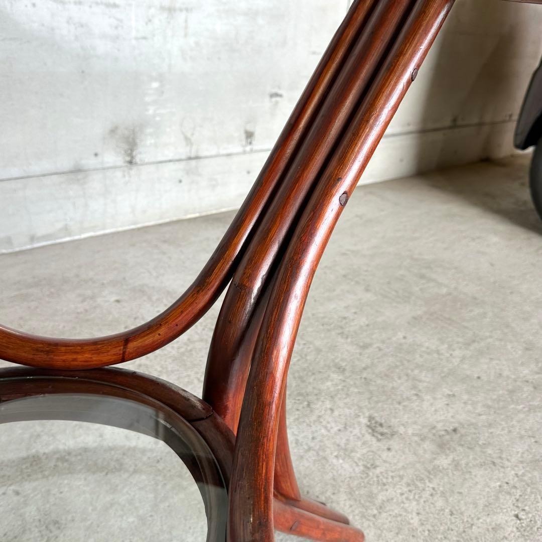 ꧁オールドラタン꧂ 90s大型 ガラステーブル 直径91cm リゾート モダン