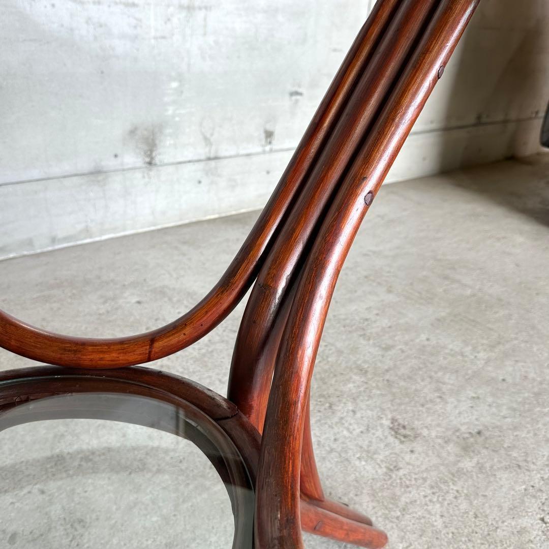 ꧁オールドラタン꧂ 90s大型 ガラステーブル 直径91cm リゾート モダン