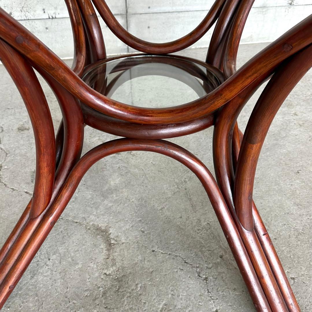 ꧁オールドラタン꧂ 90s大型 ガラステーブル 直径91cm リゾート モダン