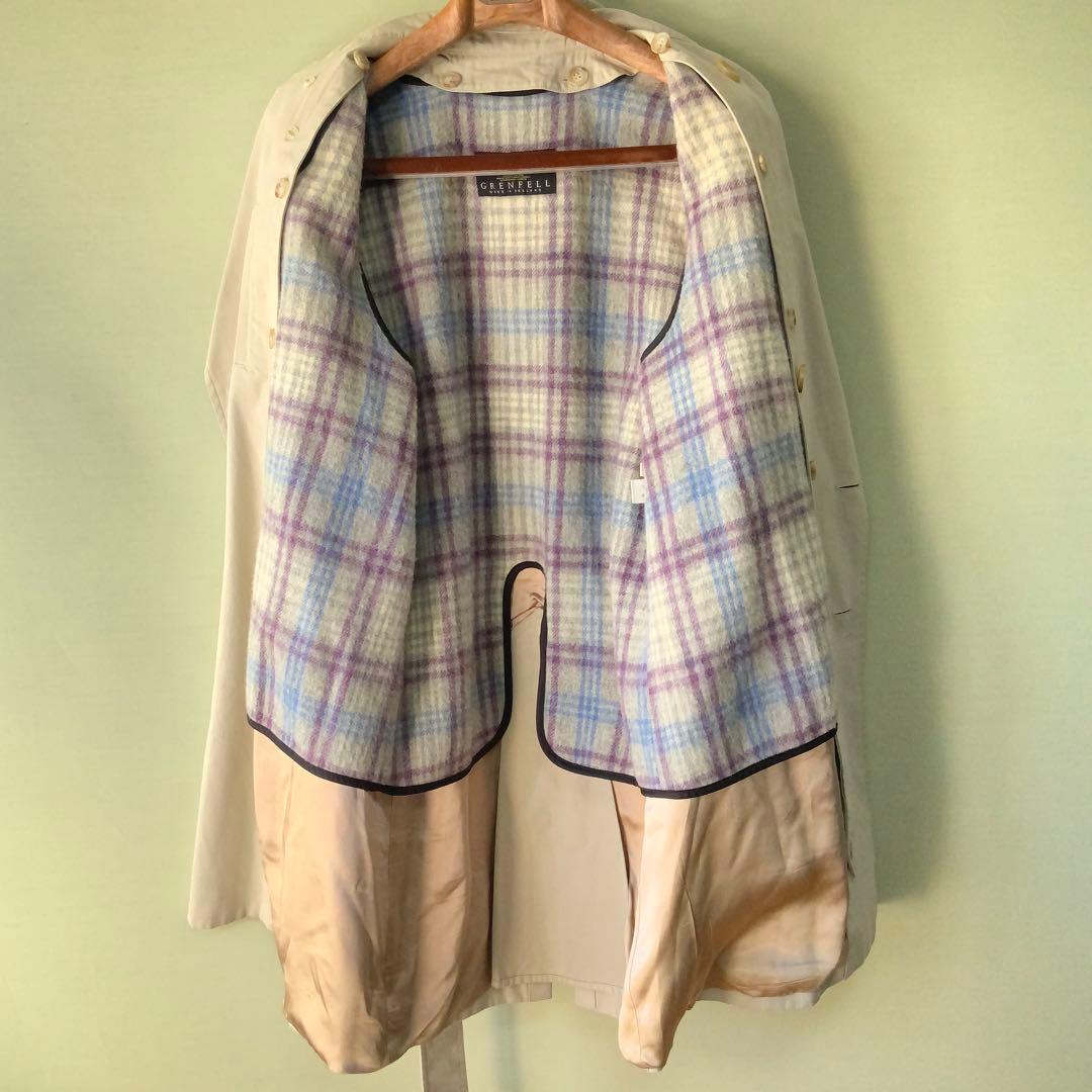 GRENFELL グレンフェル トレンチコート 36 英国製 黒タグ カーキ