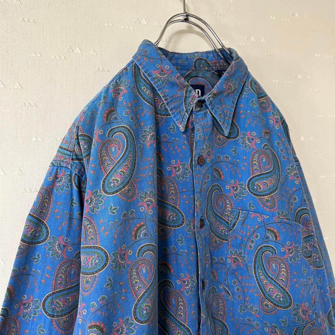古着 90's オールド GAP ペイズリー柄 総柄シャツ シャツ