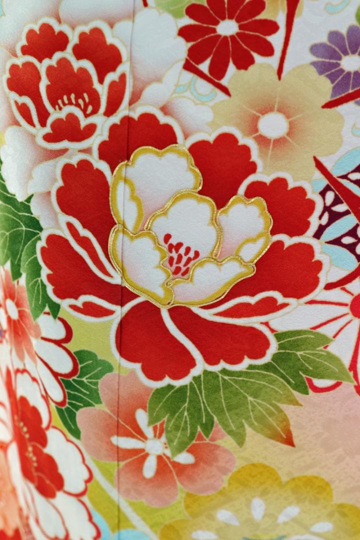 豪華振袖単品　正絹　ピンク　地模様　金　成人式　結婚式　パーティ【２０３６】