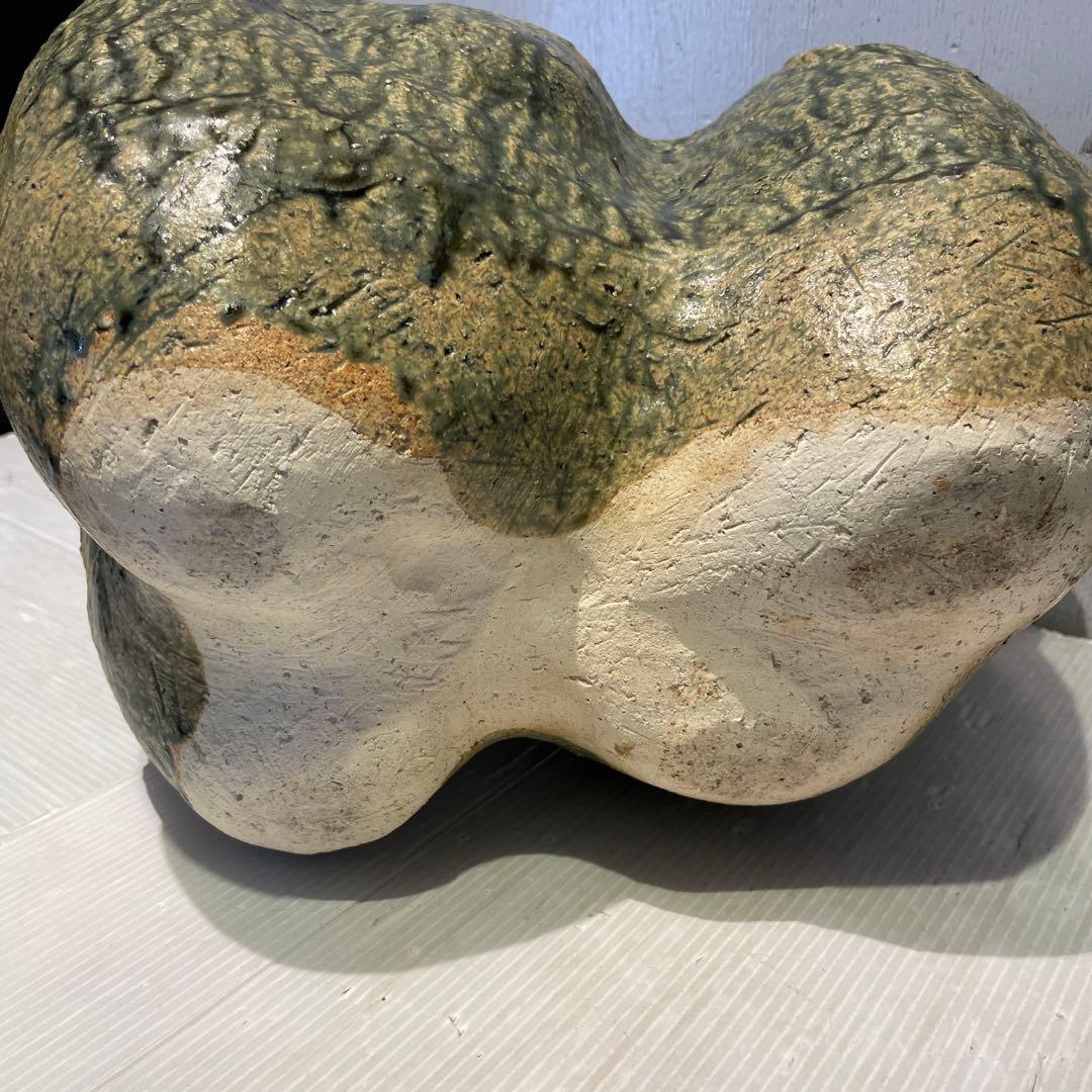 丸鉢　美濃焼？　花器　花瓶　盆栽鉢　水鉢　一点もの　焼物　工芸品