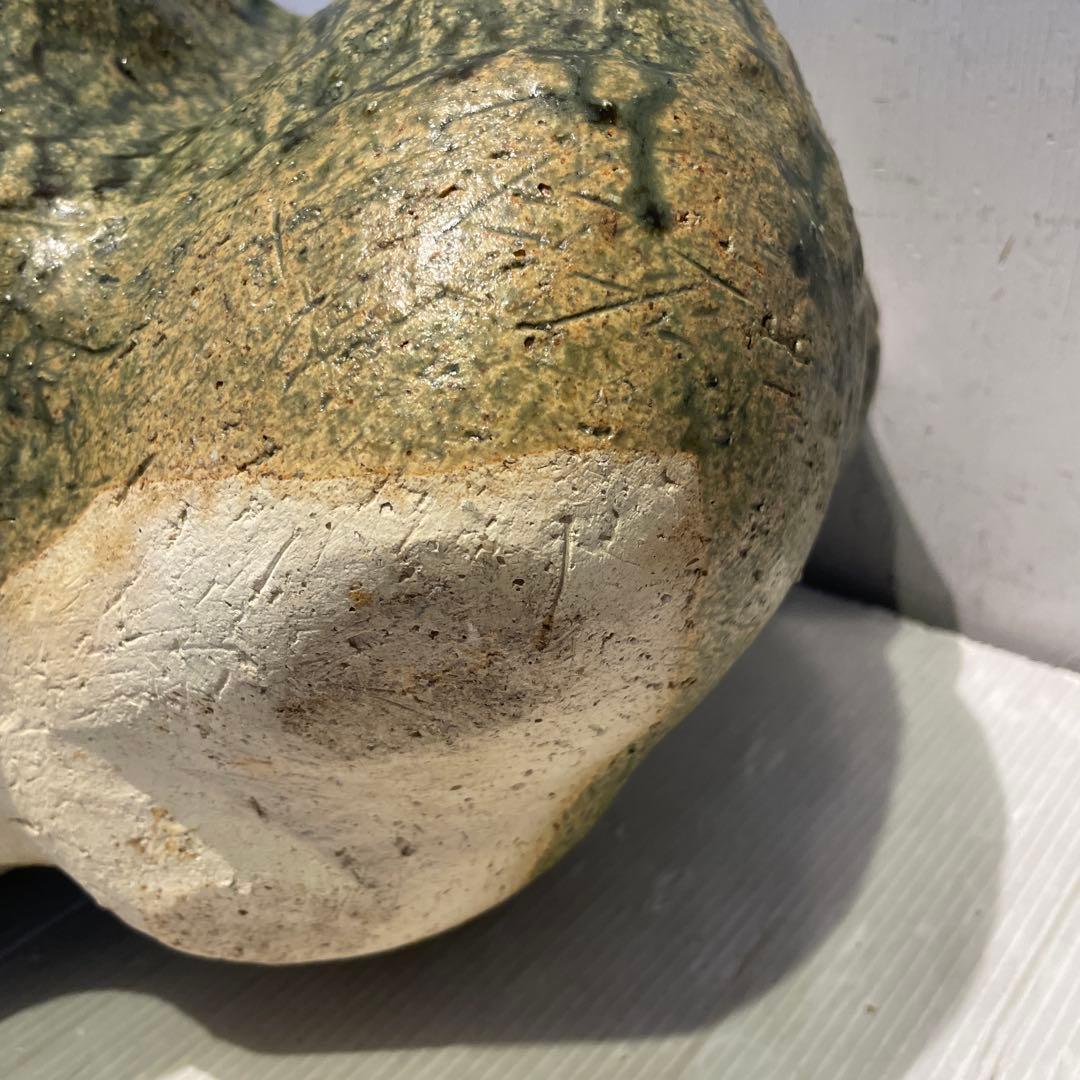 丸鉢　美濃焼？　花器　花瓶　盆栽鉢　水鉢　一点もの　焼物　工芸品