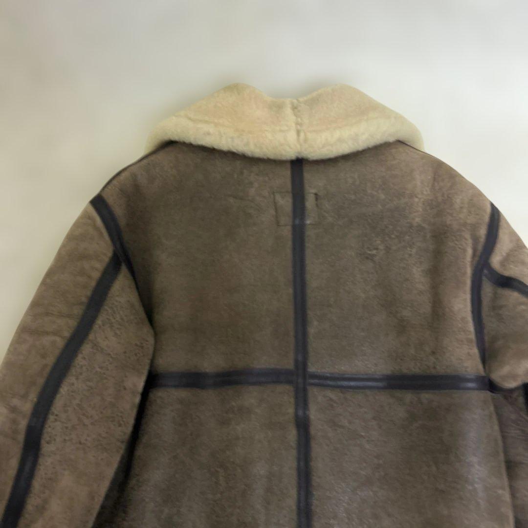 AVIREX B-3 フライトジャケット ムートン ボア 羊革 レザー 茶 34