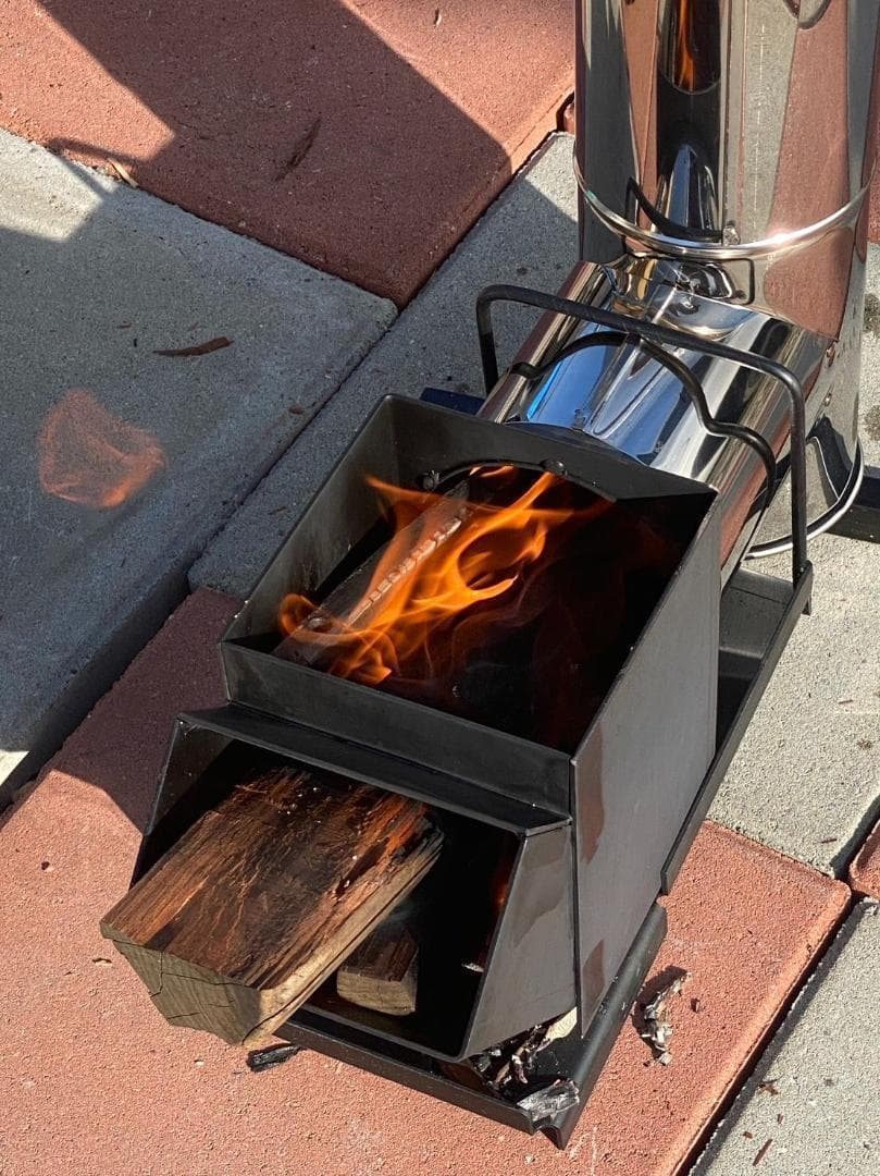 ロケット ストーブ コンロ ツイン 焚火 コンロ 防災パック 組立式 ケース付