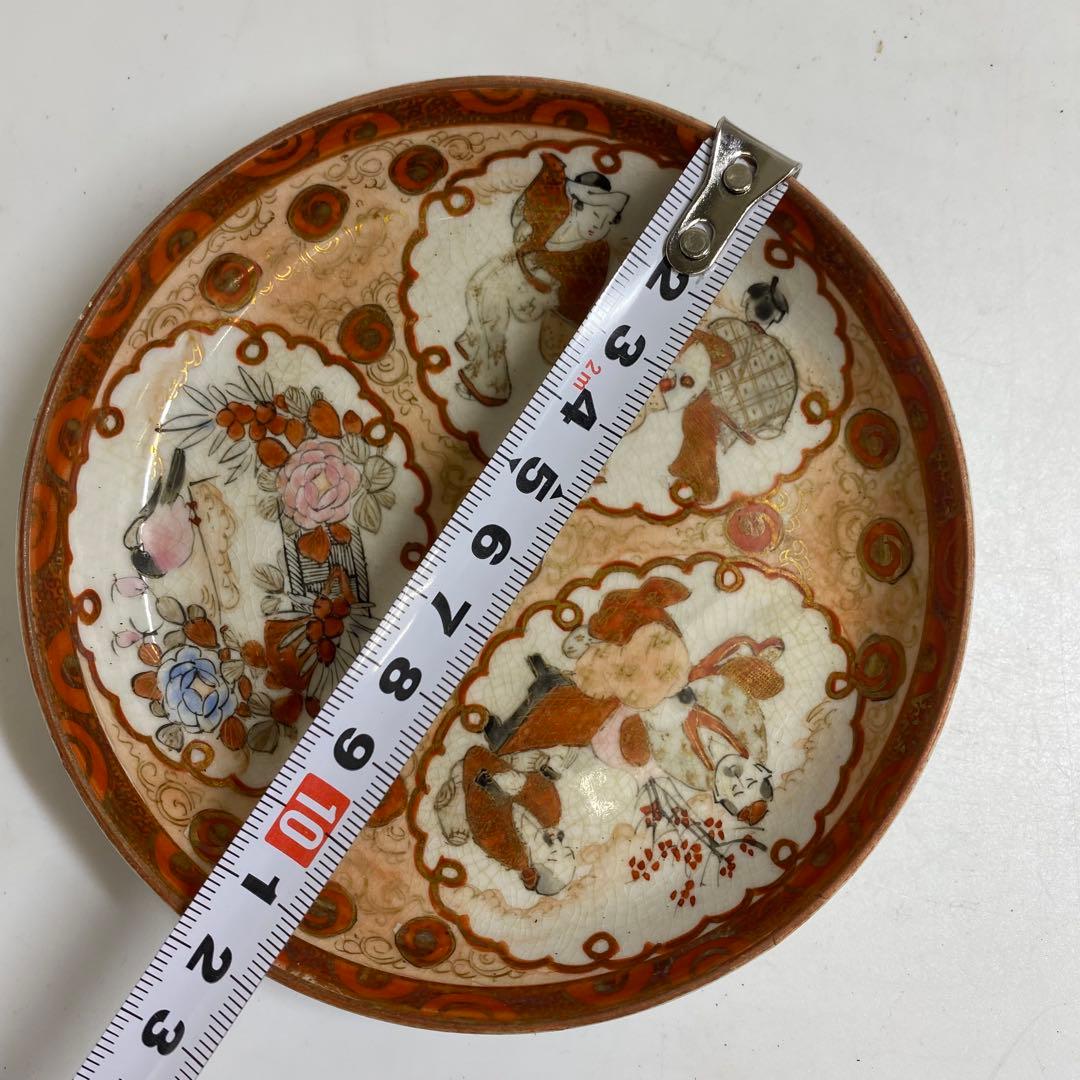 明治初期　九谷焼　金蘭手　人物　39枚　幅12cm 東K7-1216③