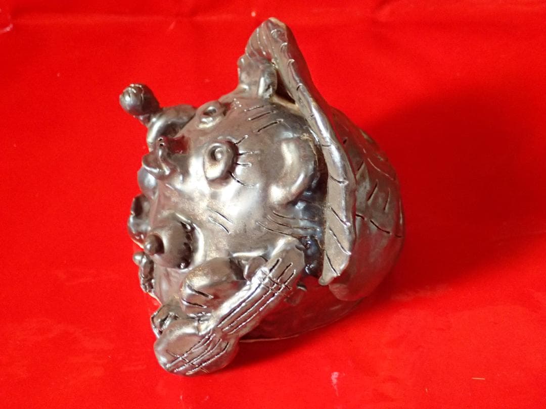信楽狸　置物　ハンドメイド　スター狸　陶芸　オリジナル