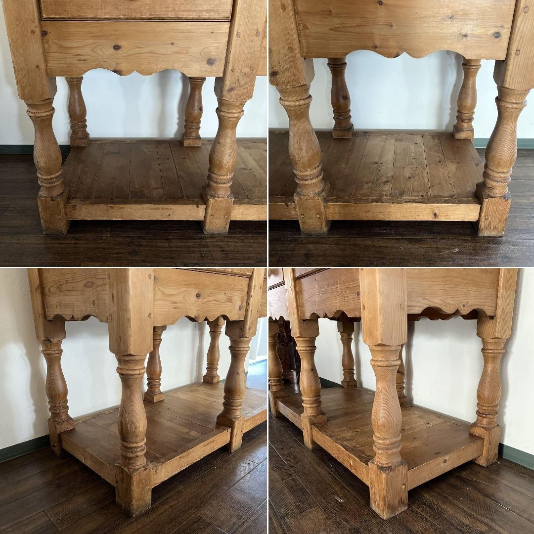 k991r116 フレンチアンティークのカフェキャビネット オールドパイン無垢材