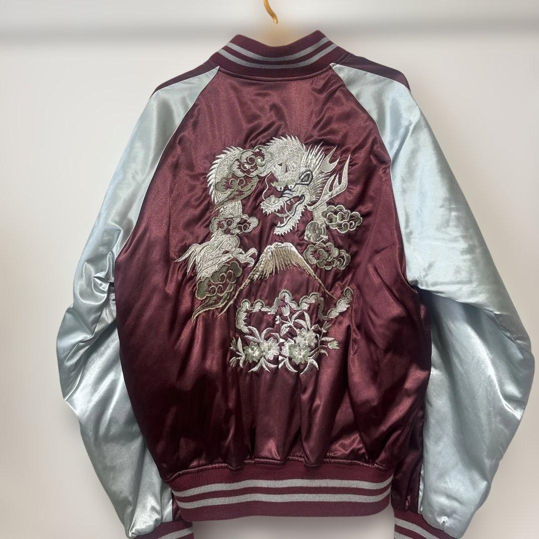 【中古】Hoshihime 星姫 龍 刺繍デザイン スカジャン バーガンディ