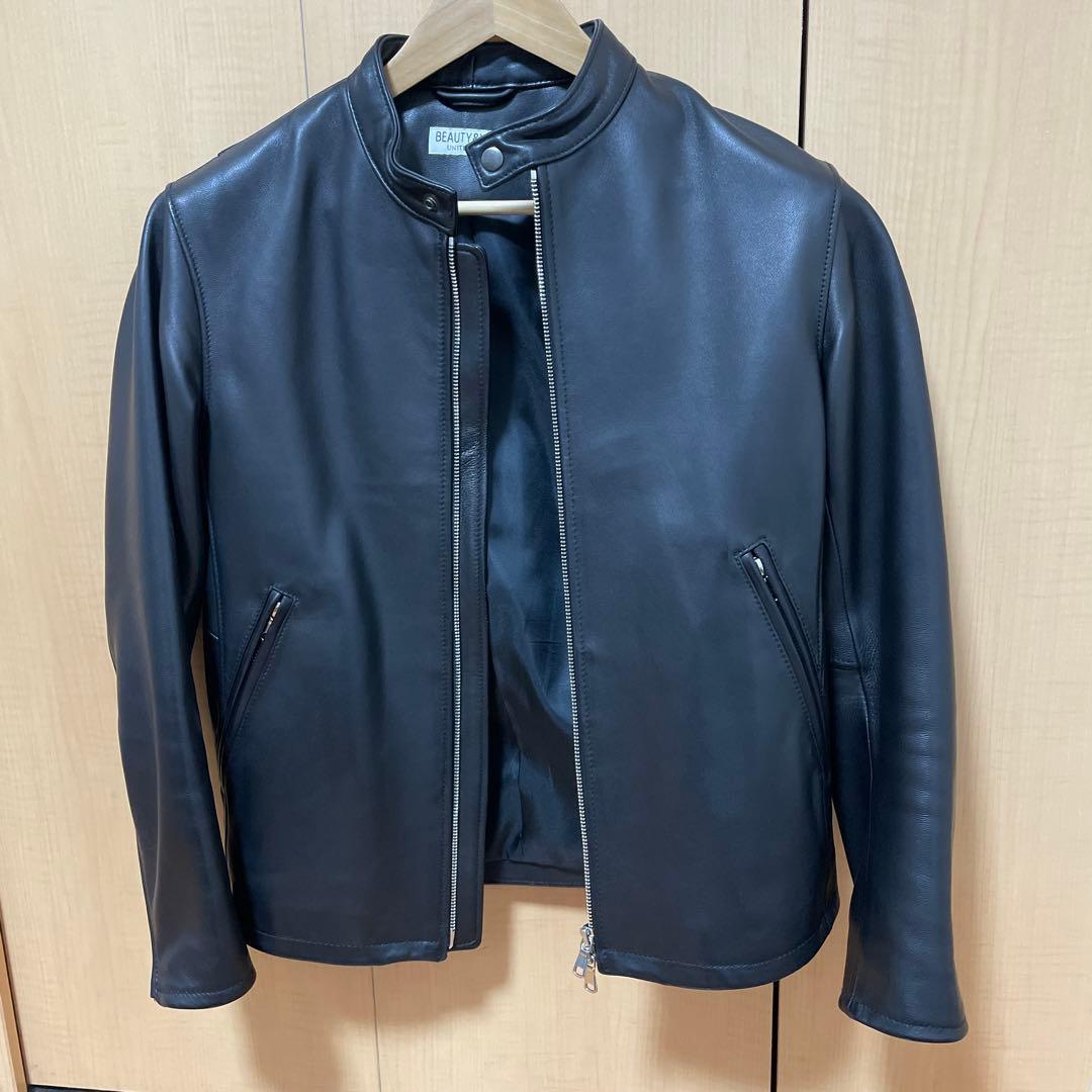 BY シープレザー シングル ライダースジャケット