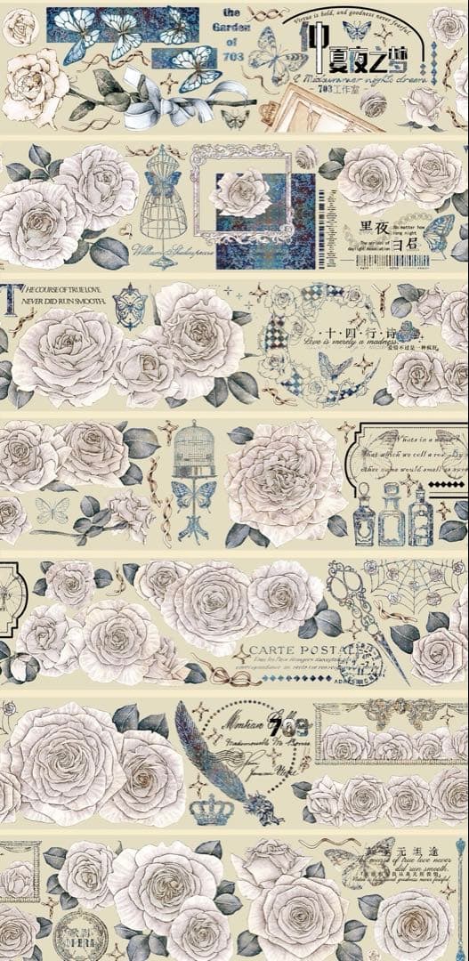 ⭐️SALE⭐️703工作室《仲夏夜之梦》海外マスキングテープ　マステ 【1793】