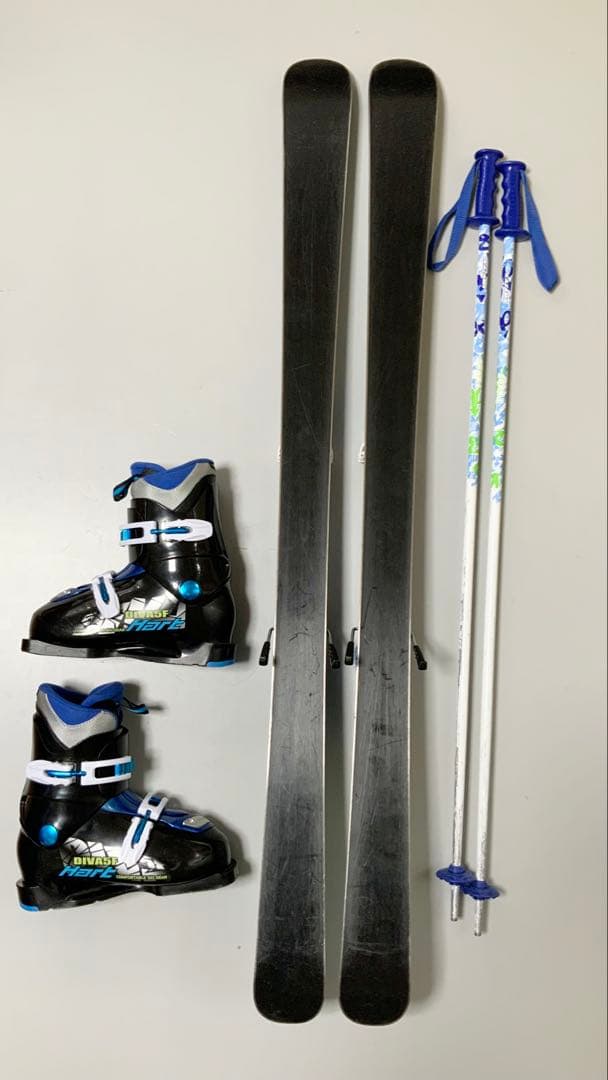 ジュニアスキー 4点セット　KAZAMA 板126cm／靴23cm