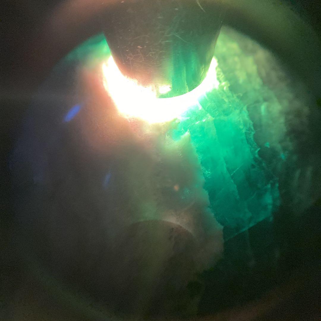 超ド迫力 特大 虹色ミネッセントホワイトアンダラ千層水紋フローライト丸玉第三の眼