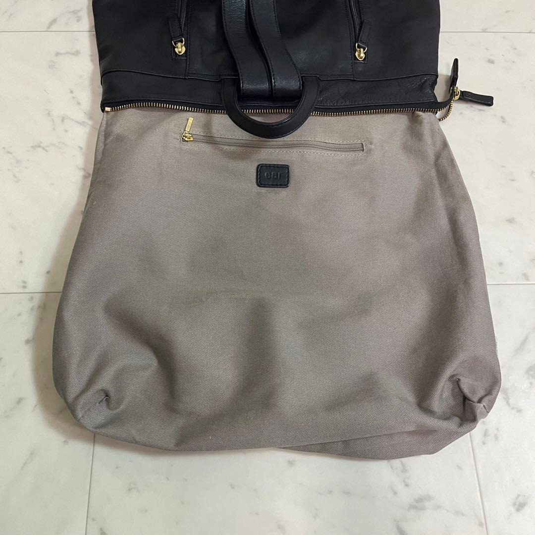 ear PAPILLONNER イアパピヨネ レザー スクエア リュック 黒