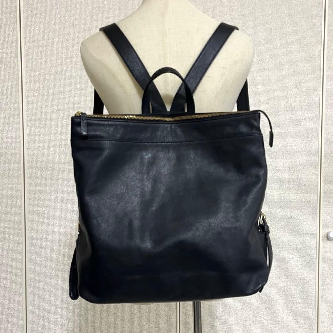 ear PAPILLONNER イアパピヨネ レザー スクエア リュック 黒