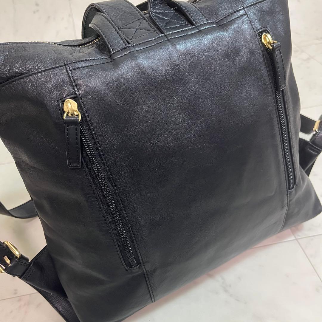 ear PAPILLONNER イアパピヨネ レザー スクエア リュック 黒