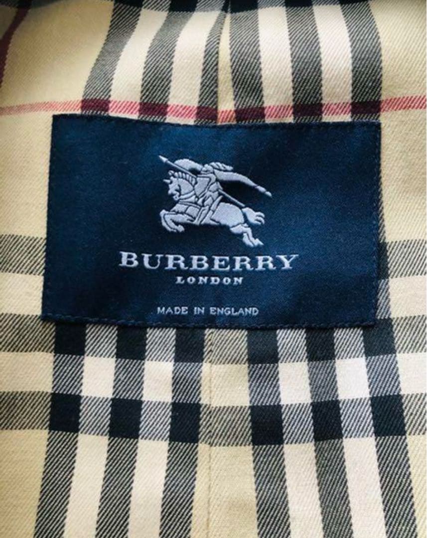 【英国製】Burberry バーバーリー トレンチコート ネイビー　ノバチェック