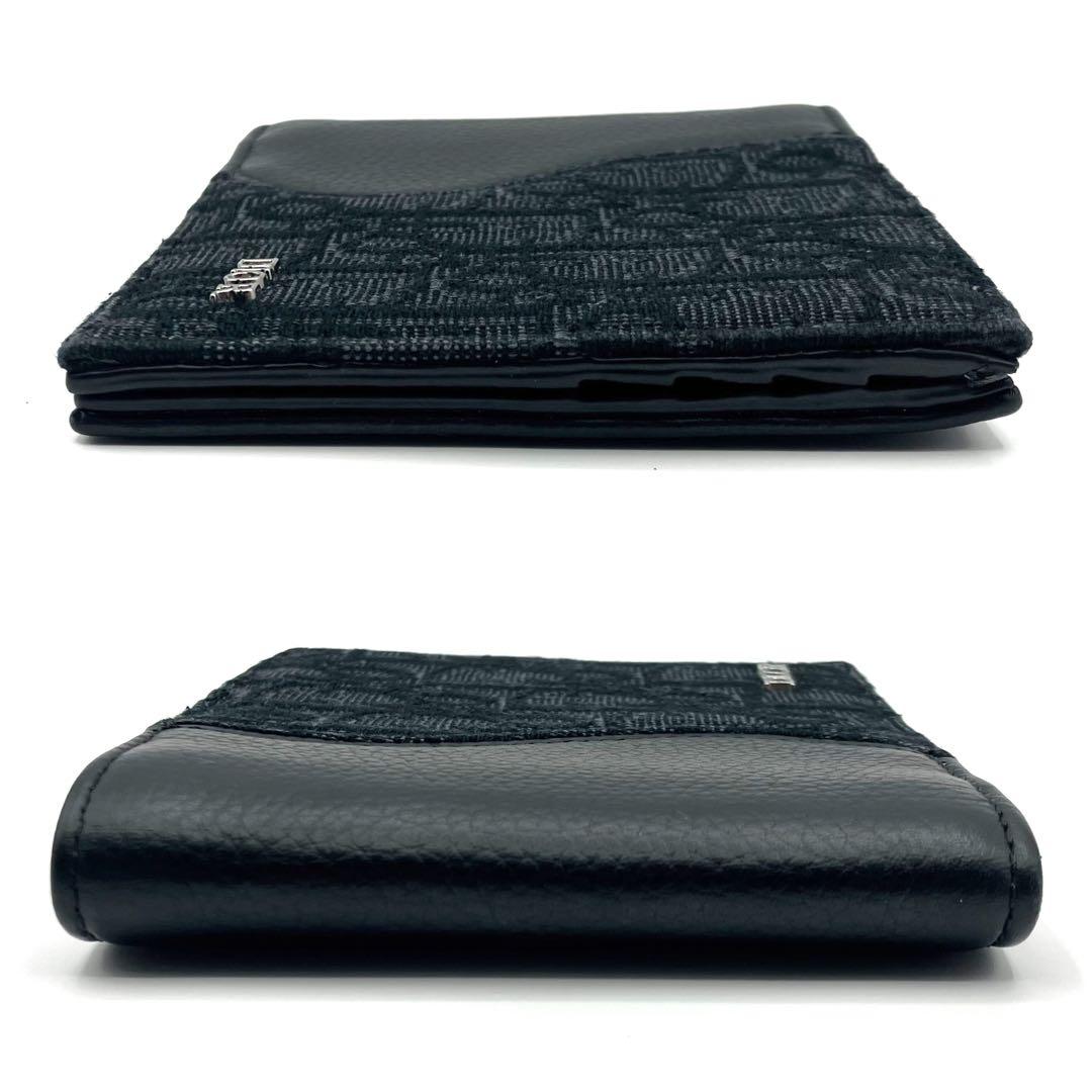 ⭐️美品⭐️ ディオール オブリーク サドル レザー 二つ折り財布 ブラック