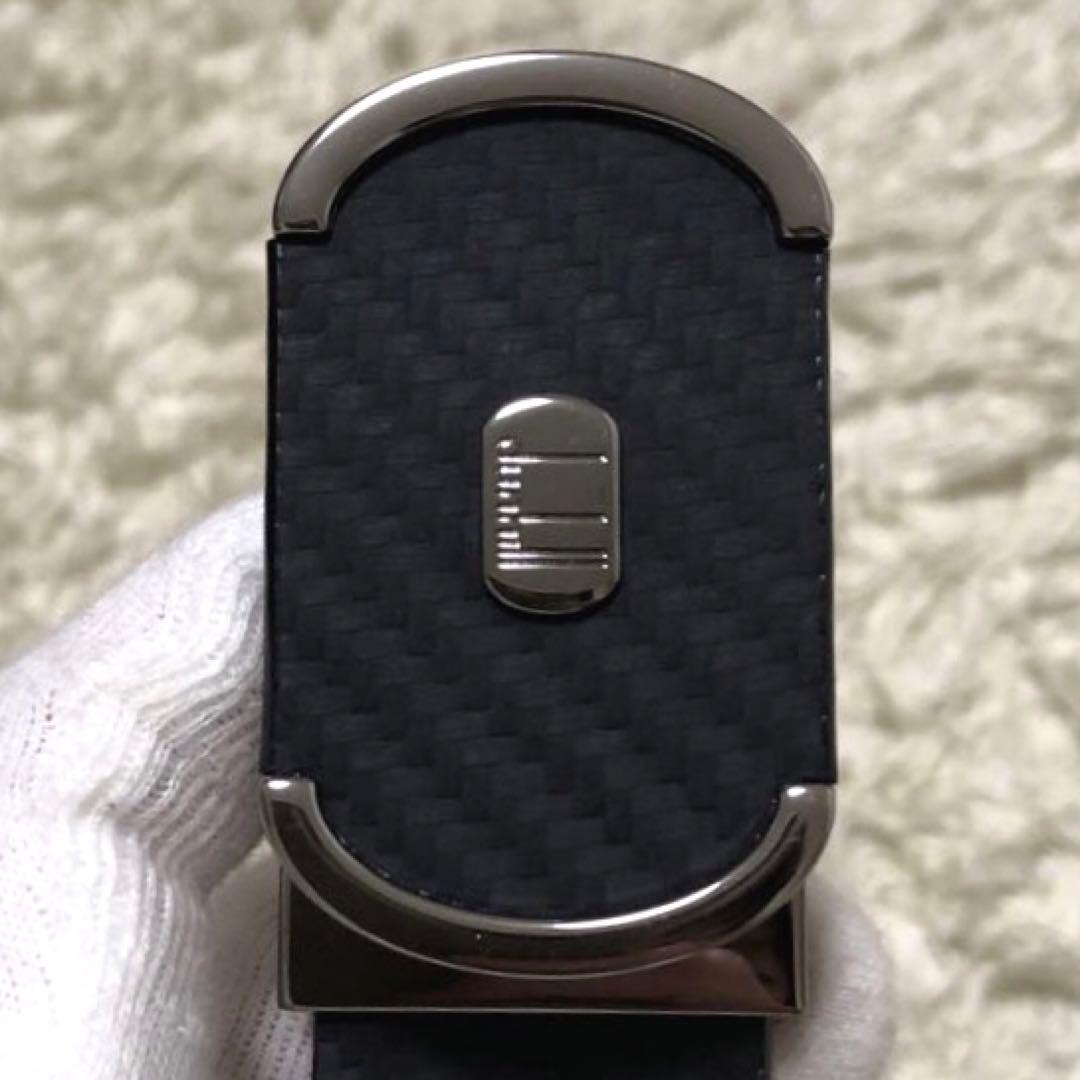 未使用✨ダンヒル　レザーベルト　ロゴ　ブラック