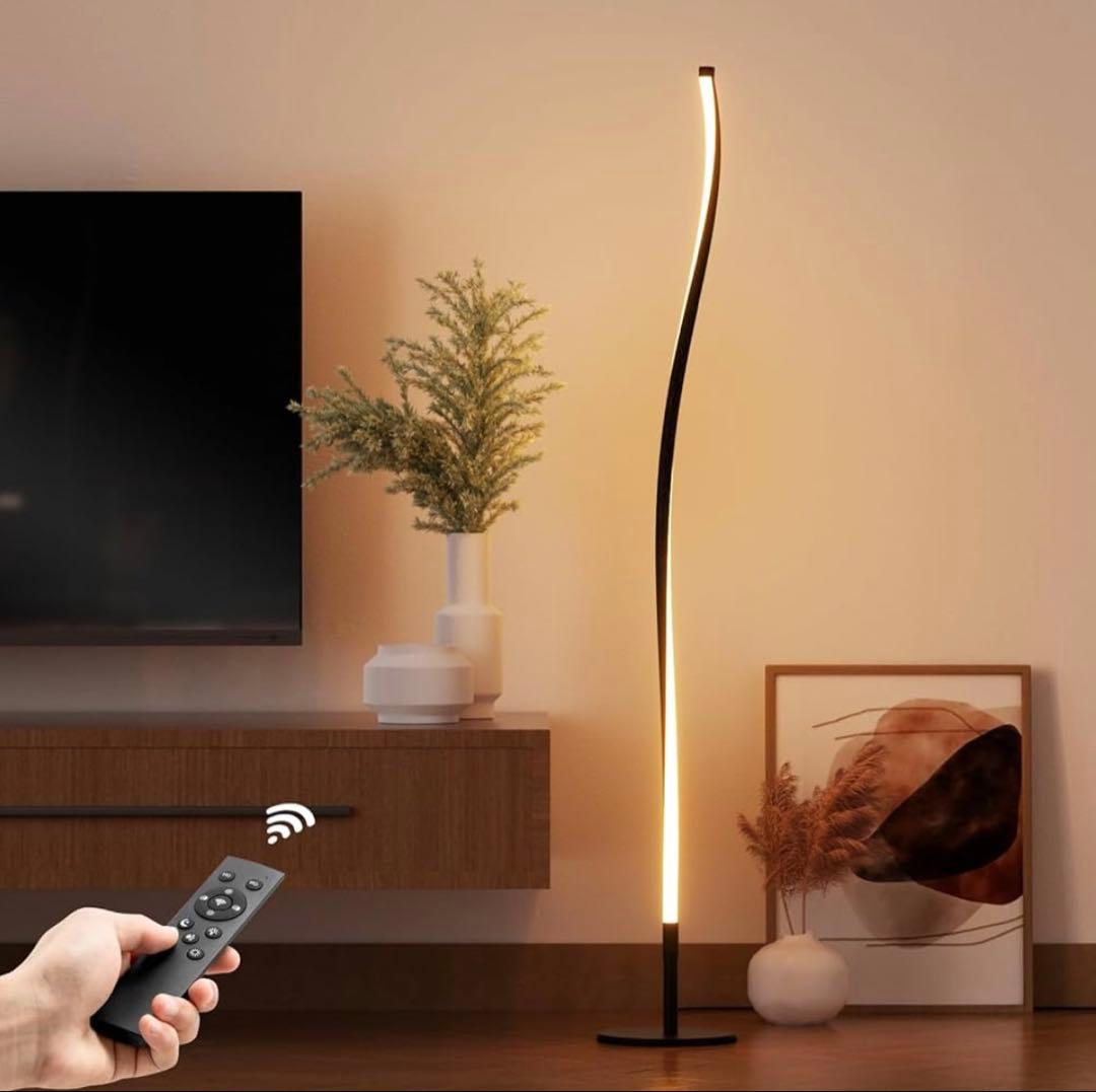 【新品】 LED フロアライト フロアランプ 無段階調光調色 リモコン付属