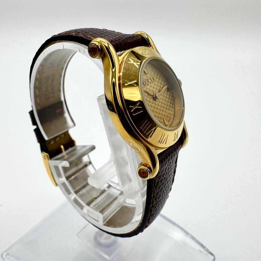 稼働/新品電池　グッチ 腕時計　6500L ヴィンテージ　純正ベルト　クォーツ