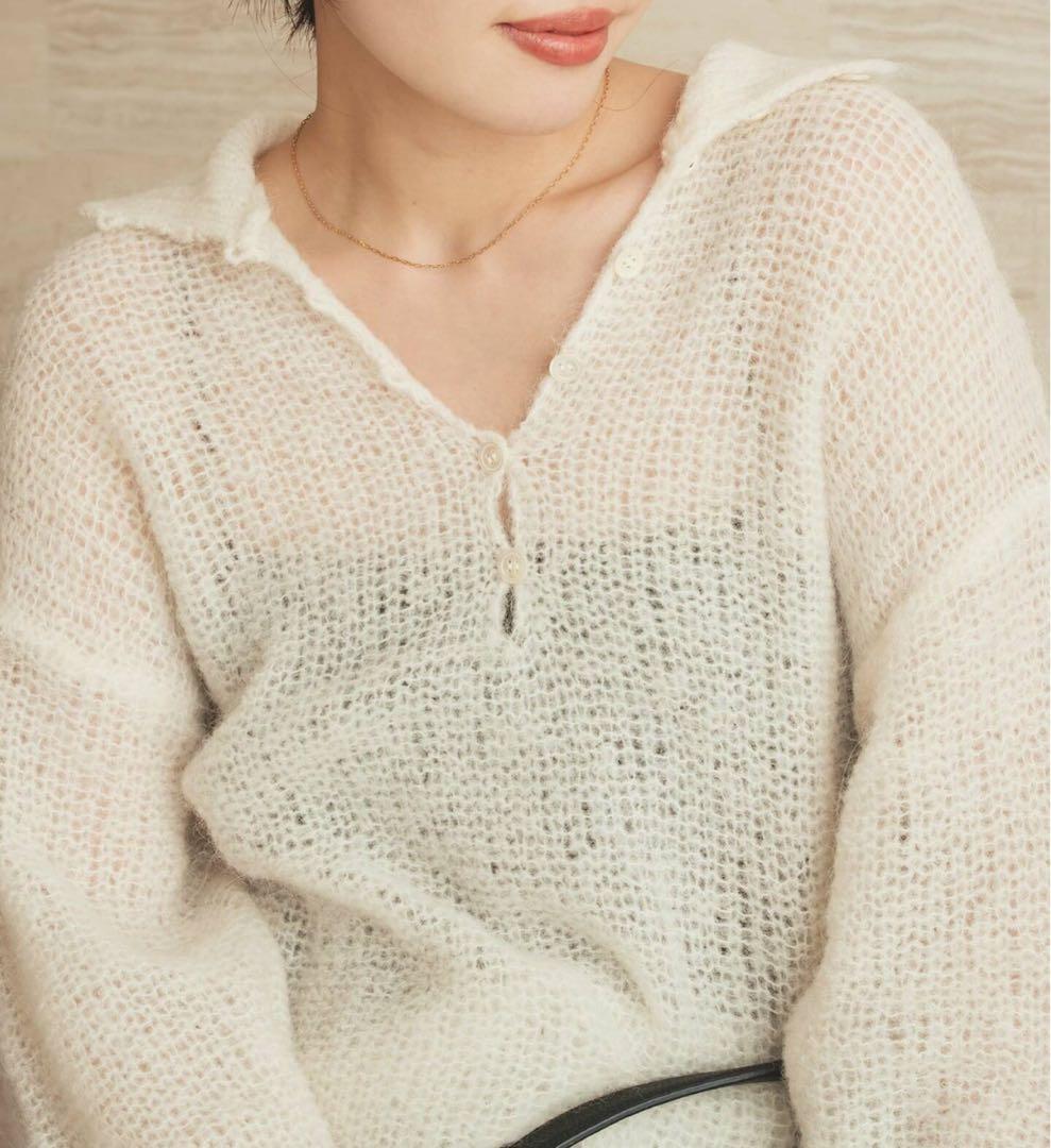 plage ALPACA MIX BUTTON ニット