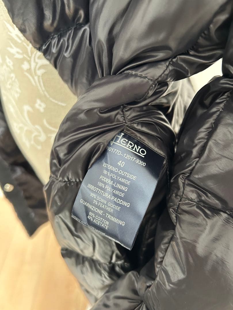HERNO ヘルノ　ロングダウンコート 40サイズ　ブラック
