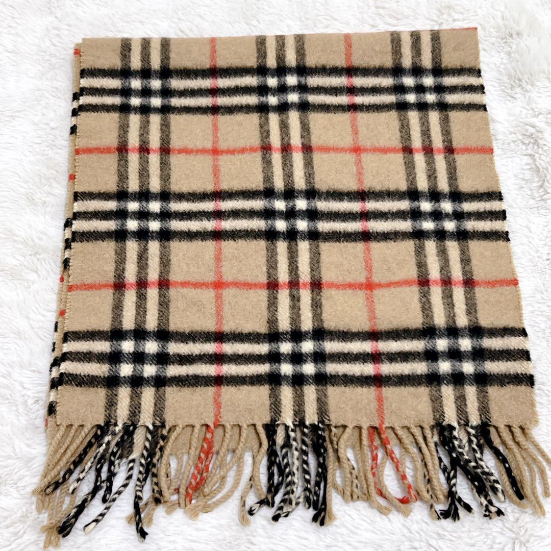 BURBERRY カシミヤ マフラー ノバチェック レディース メンズ ベージュ