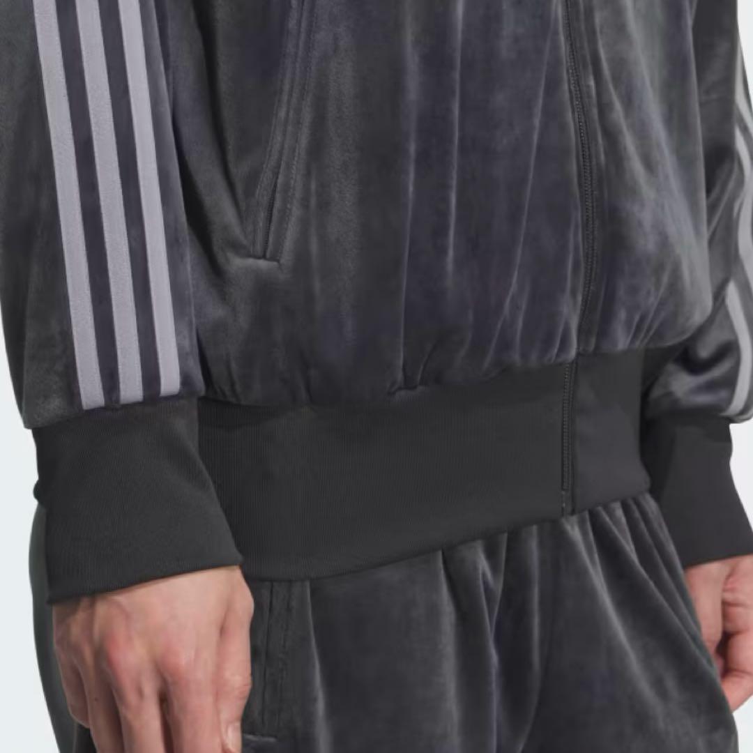 国内完売✨ アディダス トラックトップ ベロア ダークグレー XL