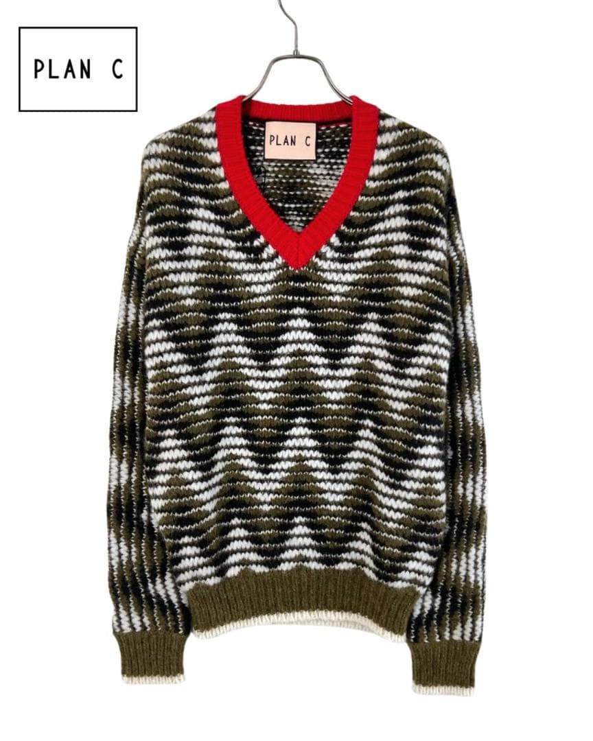 【新品】Plan C アルパカカシミア混ジャガードニット 36