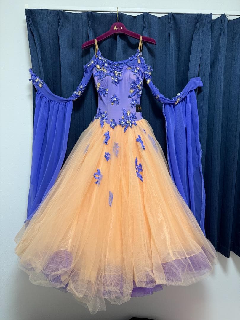 社交ダンスドレス【The ONE製】 紫＆オレンジ