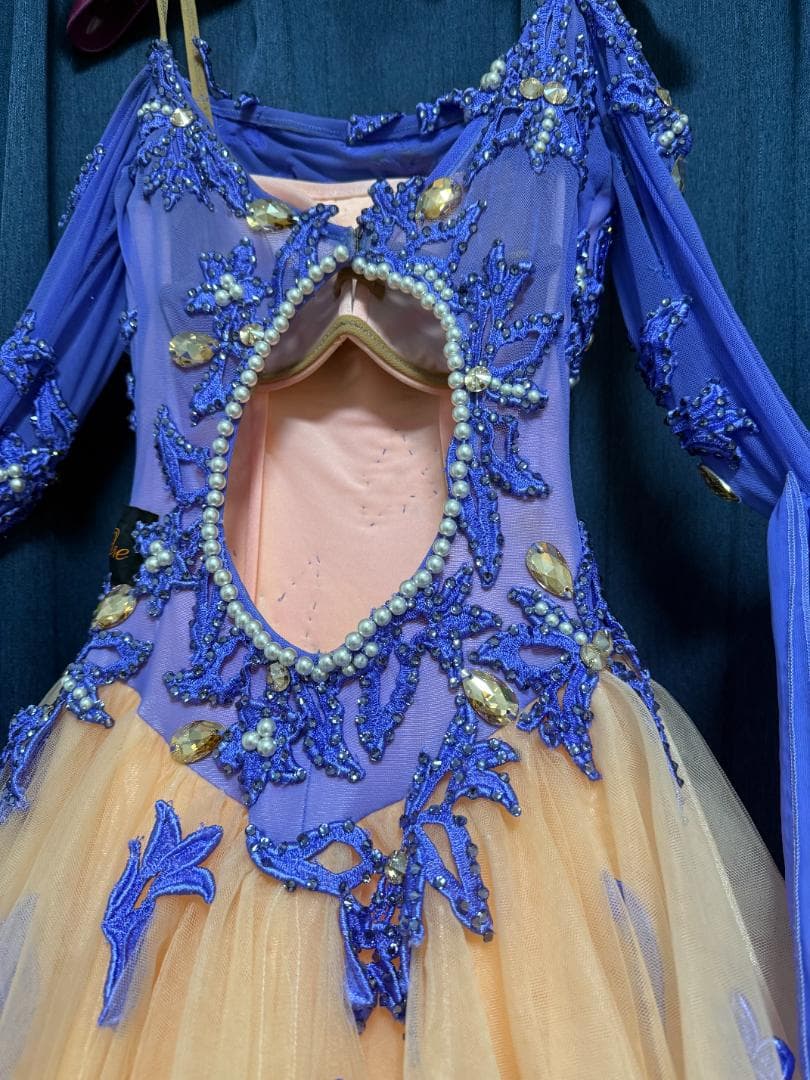 社交ダンスドレス【The ONE製】 紫＆オレンジ