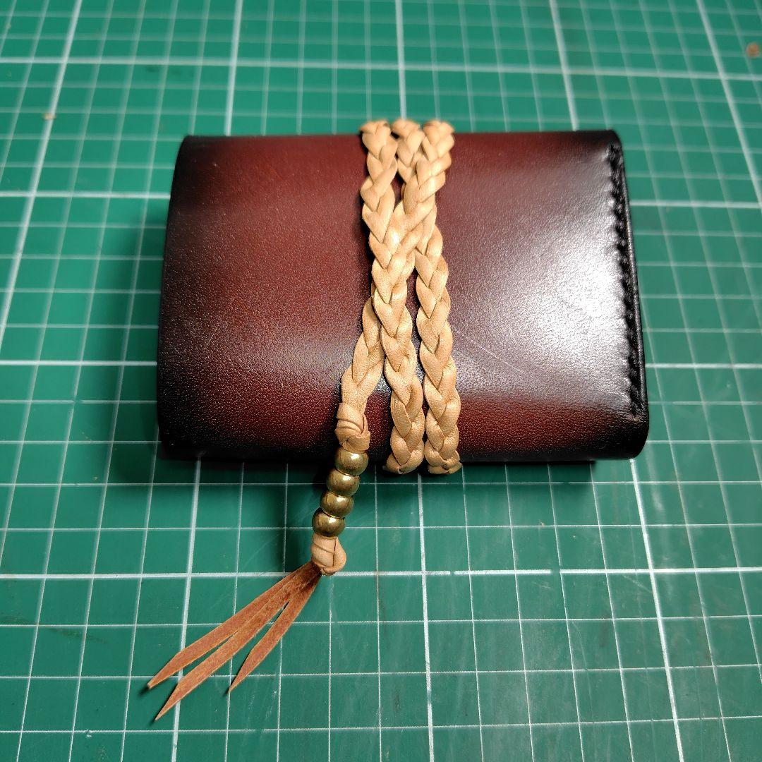 ハンドメイド　牛ヌメ革　ミニマリストウォレット