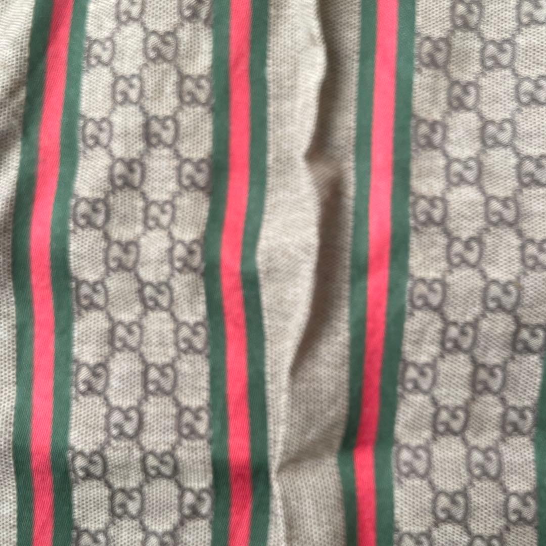 GUCCI GGパターン ストライプ マフラー フリンジ付き