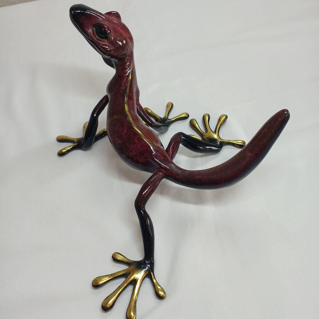 ヤモリ　トカゲ　K. Cantrell作Gecko 　置物　限定作品　合金メタル