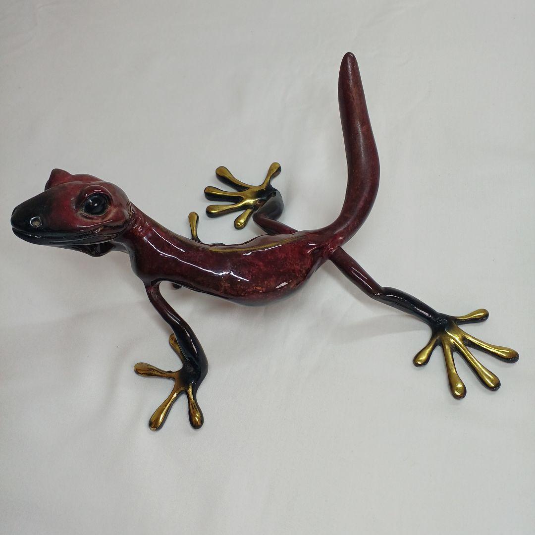 ヤモリ　トカゲ　K. Cantrell作Gecko 　置物　限定作品　合金メタル