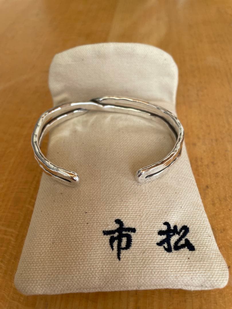 市松　シルバー　クロスバングル