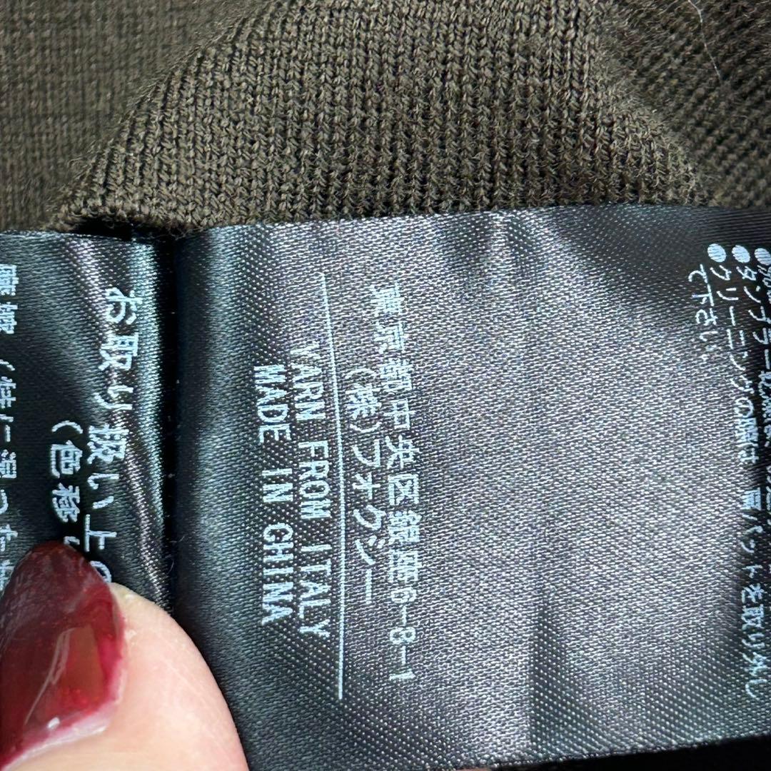 K664 美品 M フォクシー ロゴプレート 長袖 ニット ブラウン レディース