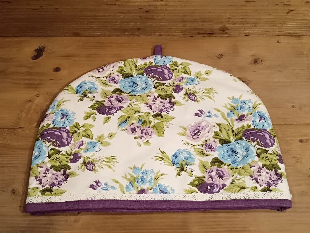 希少　メゾン・ド・マニー　ブルーローズ　エプロン　ポットカバー　セット売り